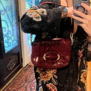 Elegant Burgundy Leather Shoulder Bag and matching 8.5 heels